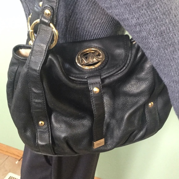 Michael Kors Blk/Gold Tote Shoulder Bag - Picture 3 of 11